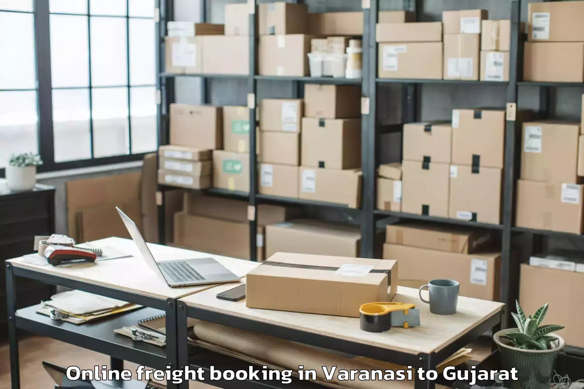 Book Varanasi to Navrangpura Online Freight Booking